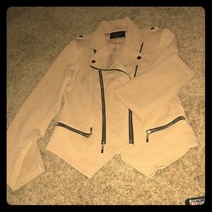 Casual dress up or dress down beige jacket
